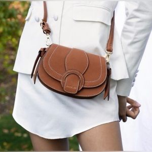 Rachel Zoe Curateur Edessi Crossbody SADDLE Brown Belt Bag Purse Vegan NWT